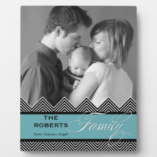 Family Zig Zag Chevron Modern Personalized Photo Plaque