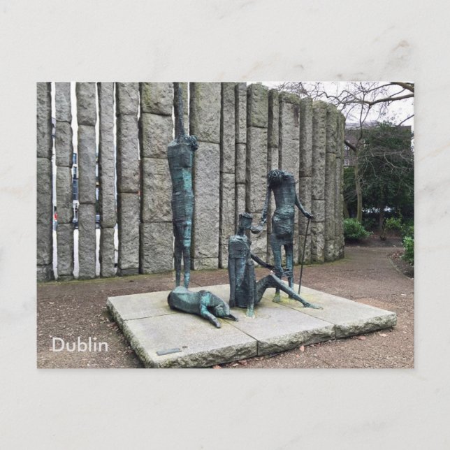 "Famine", St. Stephen's Green, Dublin, Ireland. Postcard (Front)