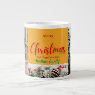 famiy christmas photo ,customize giant coffee mug