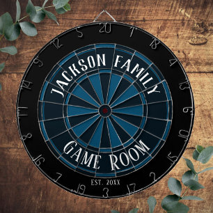 Famliy Name Game Room Blue Dart Board