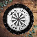 Famliy Name Game Room White Dart Board<br><div class="desc">Colored background with custom name and game room in the center of the board. Other colors available in the shop.</div>