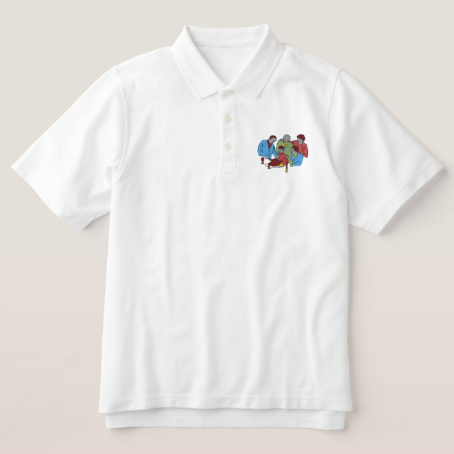 FAMLY EATING EMBROIDERED POLO SHIRT (Design Front)