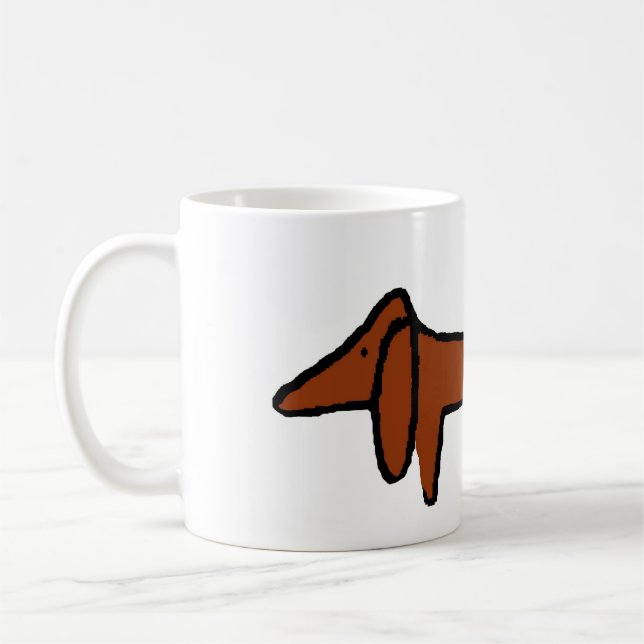 Famous Abstract Brown Dachshund Coffee Mug (Left)