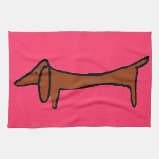 Famous Abstract Dachshund Hand Towel