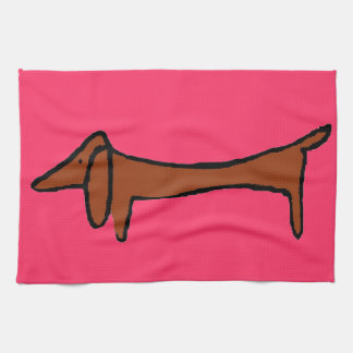 Famous Abstract Dachshund Kitchen Towel
