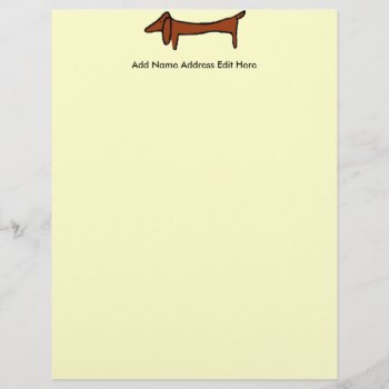Famous Abstract Dachshund  Letterhead by figstreetstudio at Zazzle