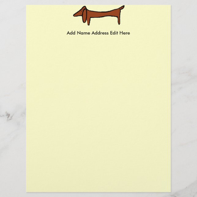 Famous Abstract Dachshund, Letterhead (Front)