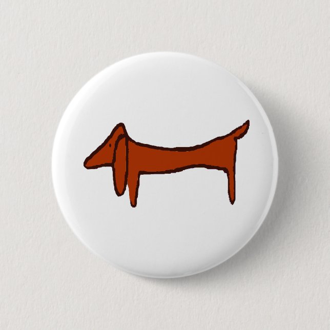 Famous Abstract Dachshund Pinback Button (Front)