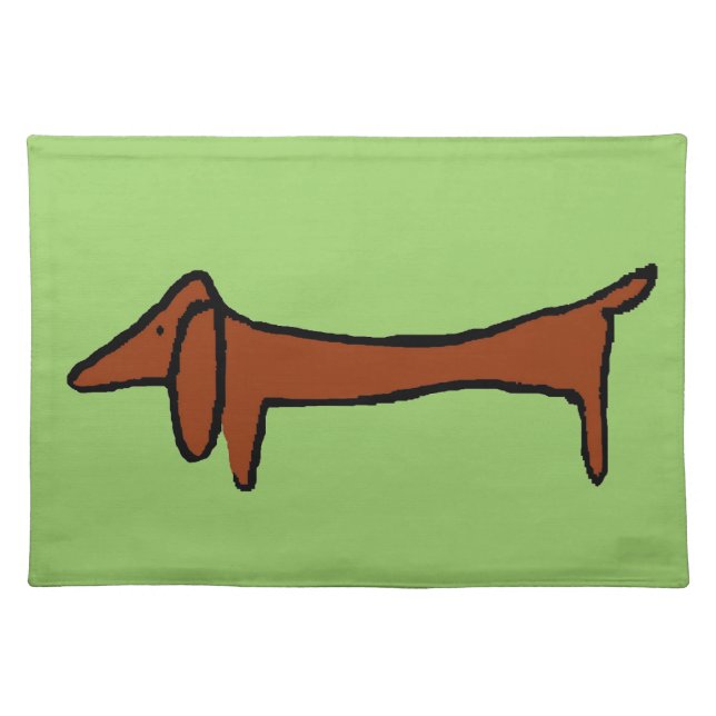 Famous Abstract Dachshund Placemat (Front)