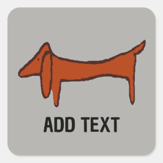 Famous Abstract Dachshund Square Sticker