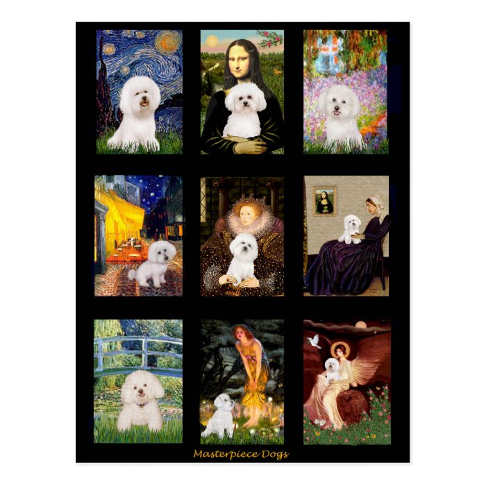 Famous Art Bichon Frise Composite Post Cards