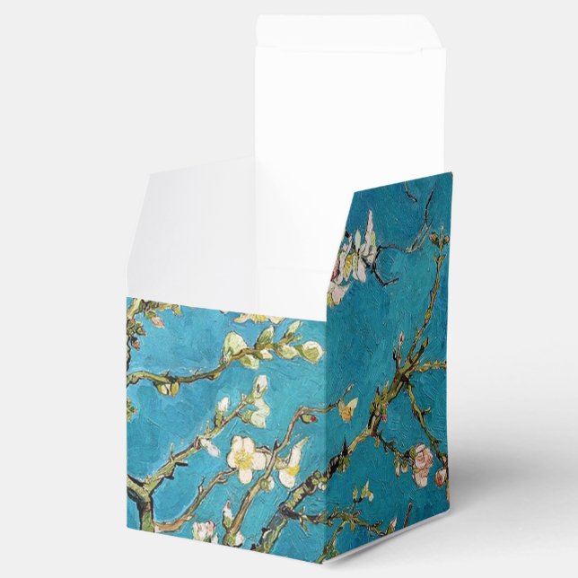 Famous art, Blossoming Almond Tree by Van Gogh Favor Boxes (Opened)