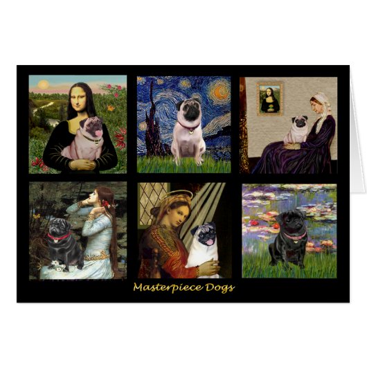Famous Art Pug Composite #1 Cards (Front Horizontal)