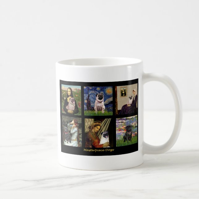 Famous Art Pug Composite #1 Coffee Mug (Right)