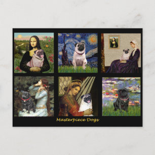 Famous Art Pug Composite #1 Postcard