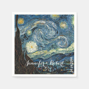 Famous art - Starry Night by Vincent van Gogh. Napkins