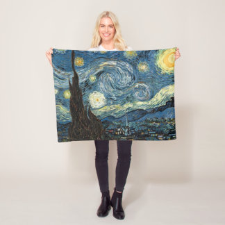 Famous art, Starry Night, Van Gogh Fleece Blanket