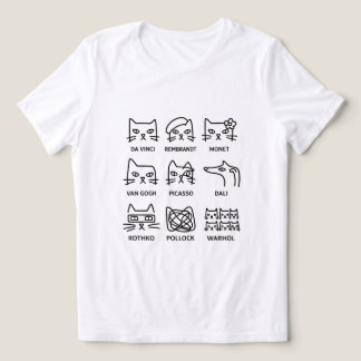 Famous Artist Cats Minimalist Grid Modern Art Tri-Blend Shirt