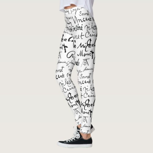 Famous Artists Signatures Pattern Duvet Cover Leggings