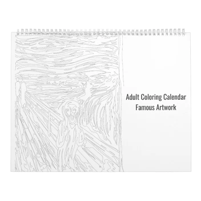 Famous Artwork Adult Coloring Calendar Zazzle Com