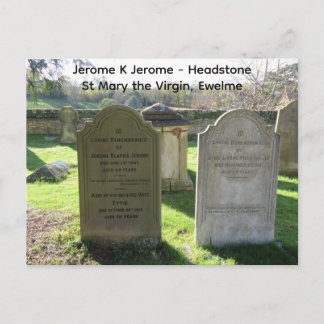 Famous Authors Jerome K Jerome Headstone, Postcard