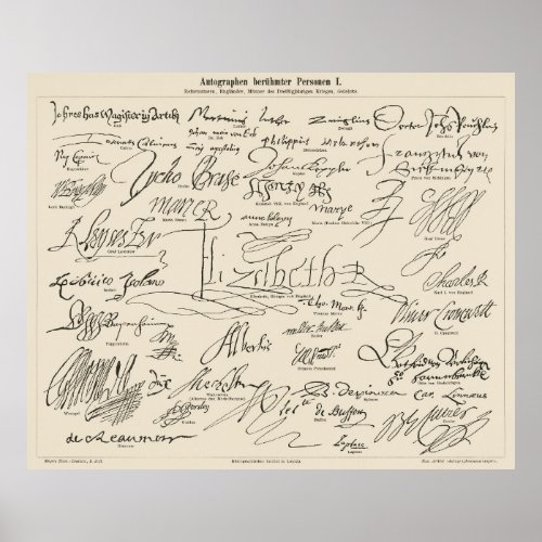 Famous Autographs Poster