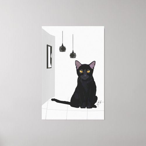 Famous Black Cat Painting Printed Wall Art
