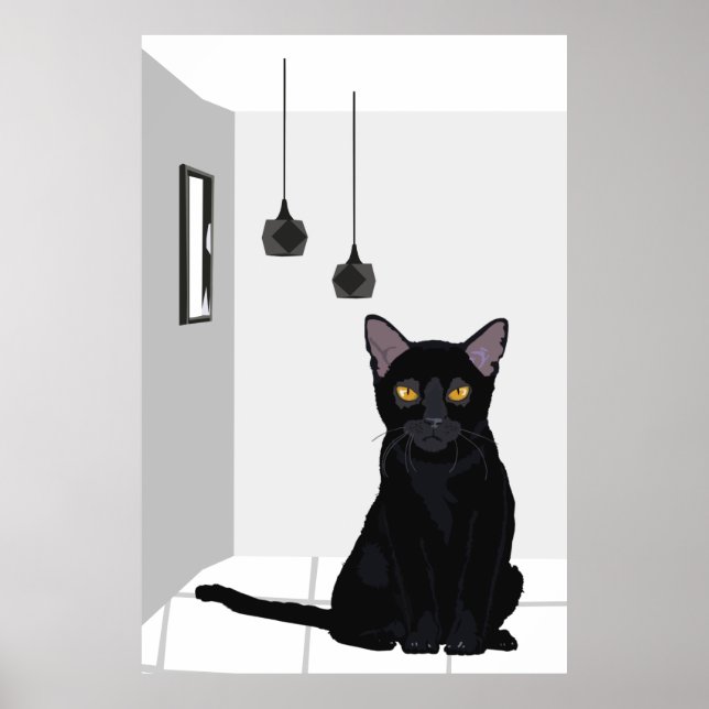 Famous Black Cat with Orange Eyes Poster (Front)