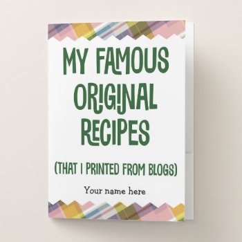 Famous Blog Recipes Personalized Pocket Folder by Flowerbox_Greetings at Zazzle