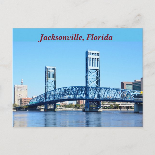 Famous Blue Bridge Jacksonville, Florida Postcard (Front)