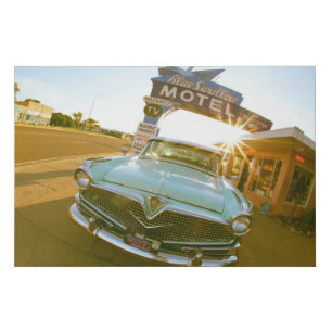 Famous Blue Swallow Motel on Route 66 Faux Canvas Print