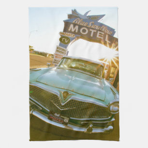 Famous Blue Swallow Motel on Route 66 Kitchen Towel
