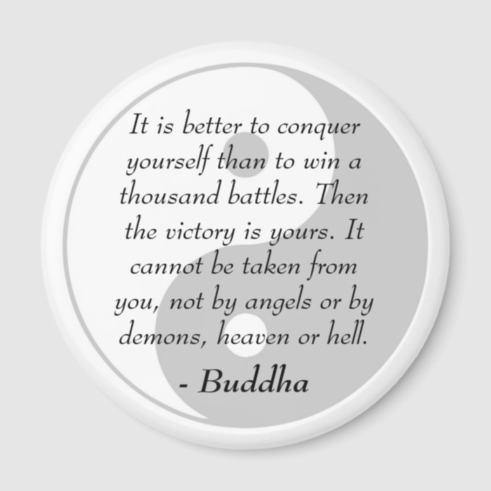 Famous Buddha Quotes   Conquer Yourself Refrigerator Magnets