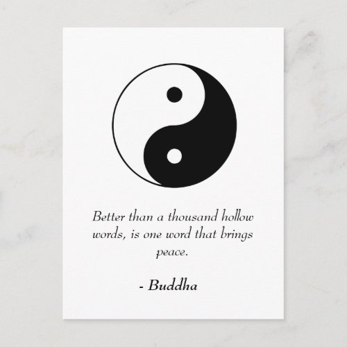 Famous Buddha Quotes _ Hollow Words and Peace Postcard