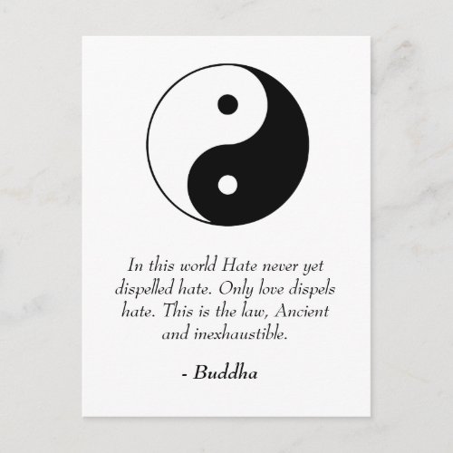Famous Buddha Quotes _ Love and Hate Postcard