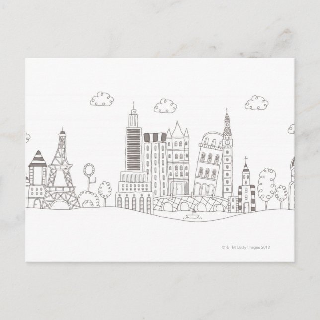 Famous Buildings Postcard (Front)