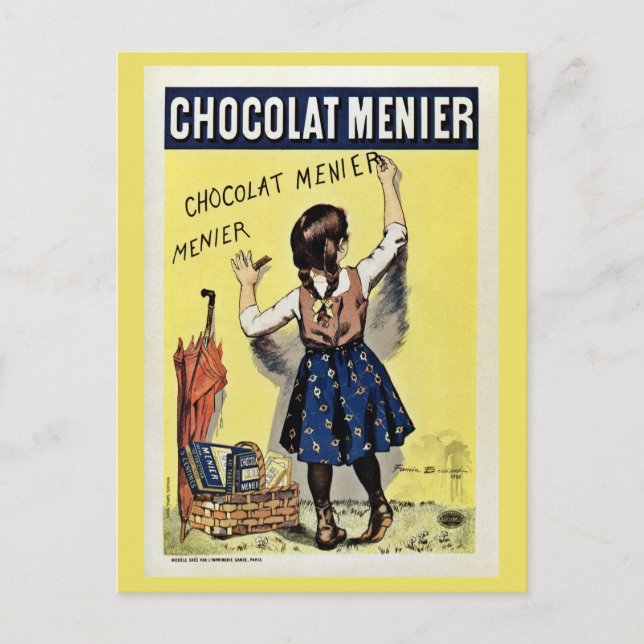 Famous Chocolat Menier vintage poster Postcard (Front)