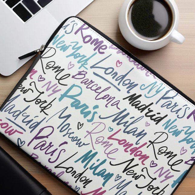 Famous Cities of the World Laptop Sleeve (Creator Uploaded)
