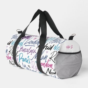 Famous Cities Of The World Personalized Duffle Bag by heartlocked at Zazzle