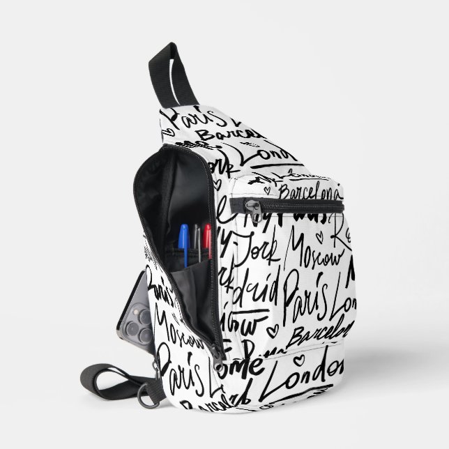 Famous Cities of the World Sling Bag (Open)