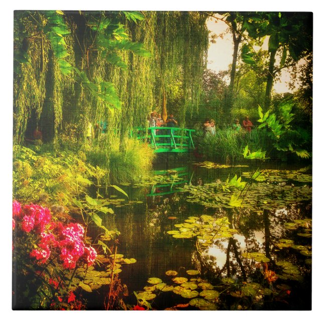 Famous Claude Monet Giverny Pond Lilies Ceramic Tile (Front)