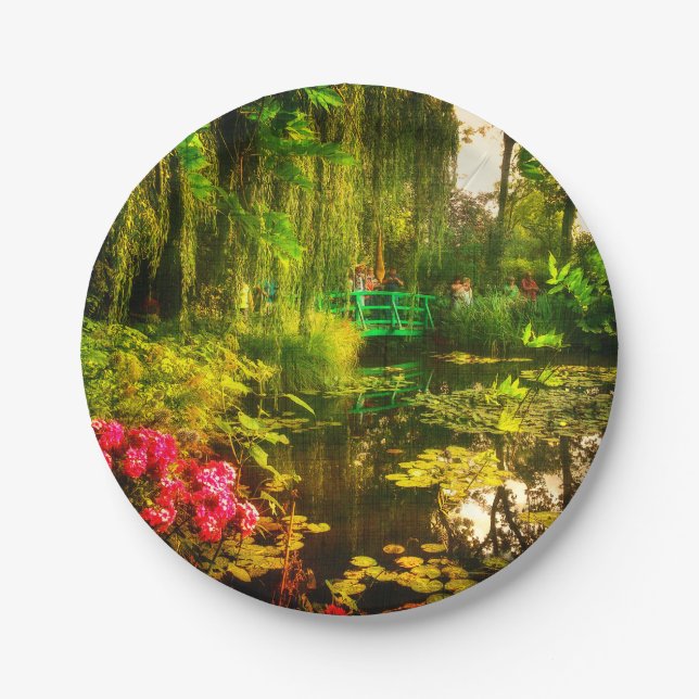 Famous Claude Monet Giverny Pond Lilies Paper Plates (Front)