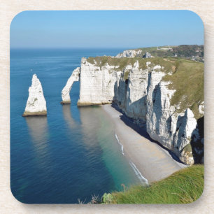 Famous cliffs of Etretat in France Beverage Coaster