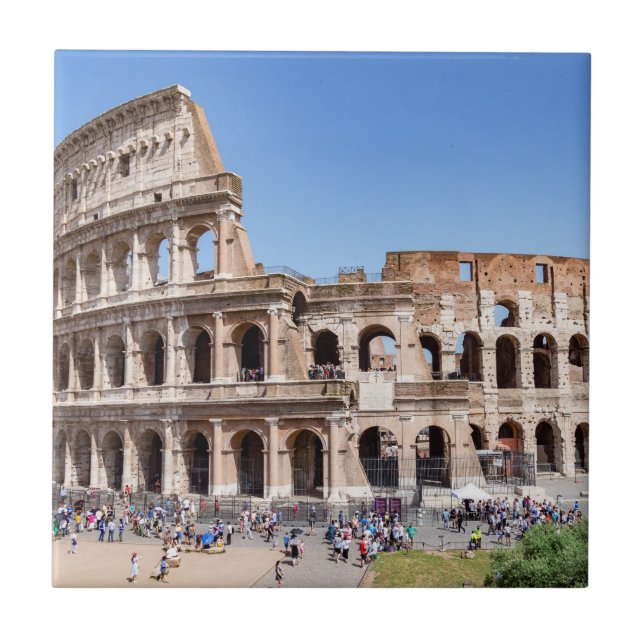 Famous Colosseum in Rome, Italy Ceramic Tile (Front)