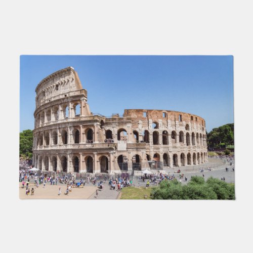 Famous Colosseum in Rome Italy Doormat
