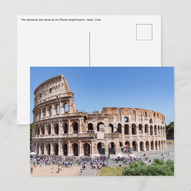 Famous Colosseum in Rome, Italy Postcard (Front/Back)