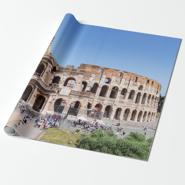 Famous Colosseum in Rome, Italy Wrapping Paper (Unrolled)