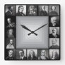 Famous Composers Black and White Portraits Square Wall Clock