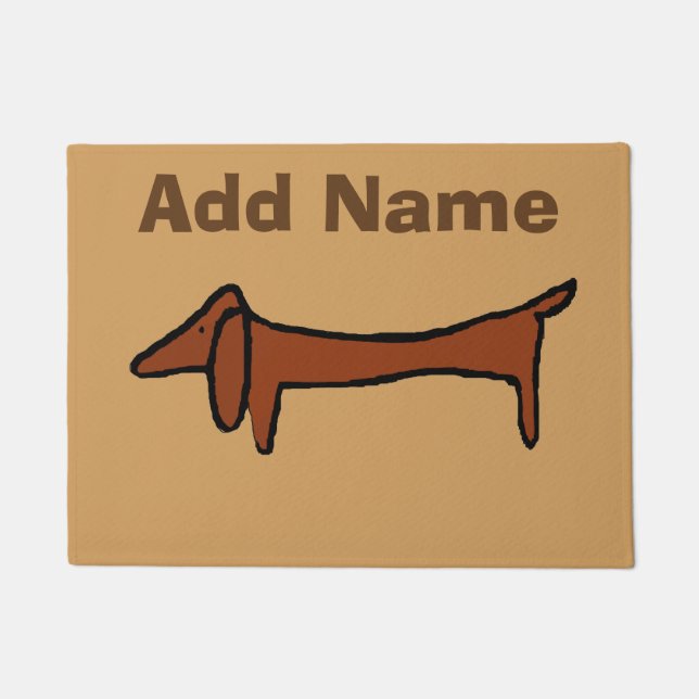 Famous Dachshund Dog Abstract Doormat (Front)