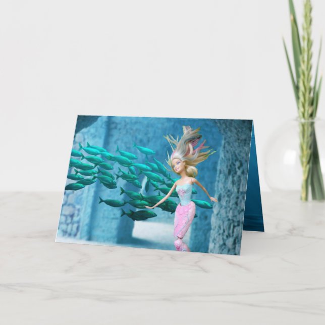 Famous doll dressed as a Mermaid Card (Front)